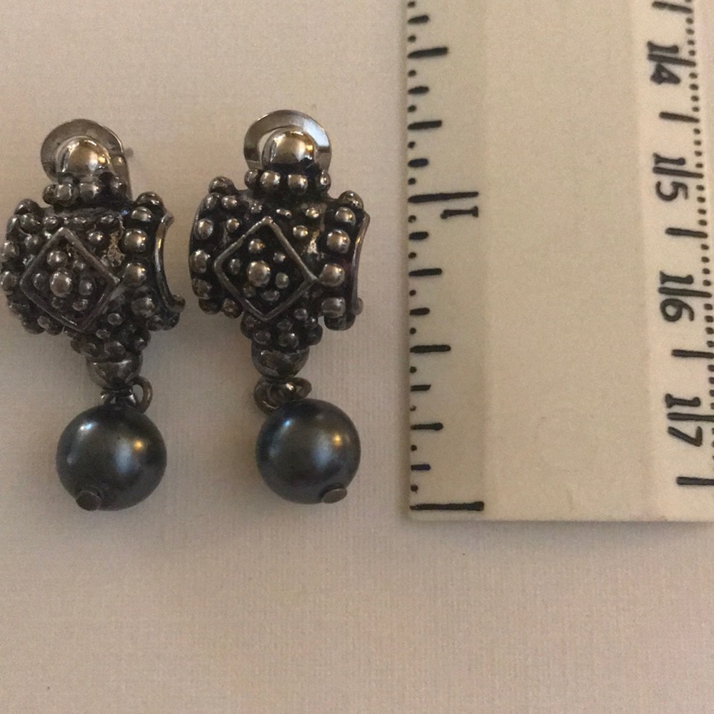 Vintage Emily Ray Sterling & Faux Tahitian…